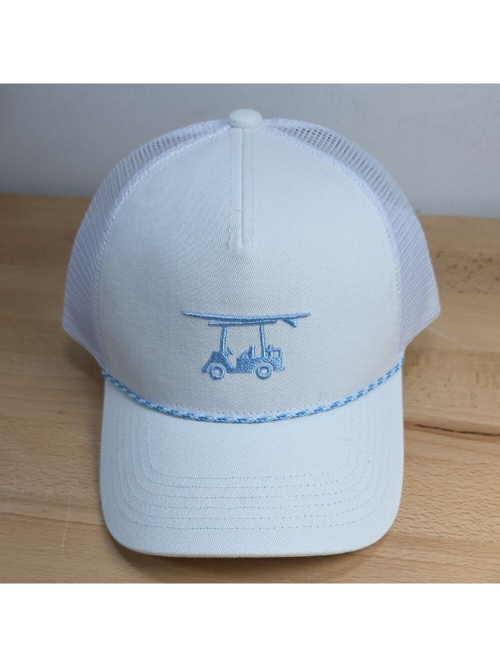 Bald Head Blues White and Blue Embroidered Men's Hat